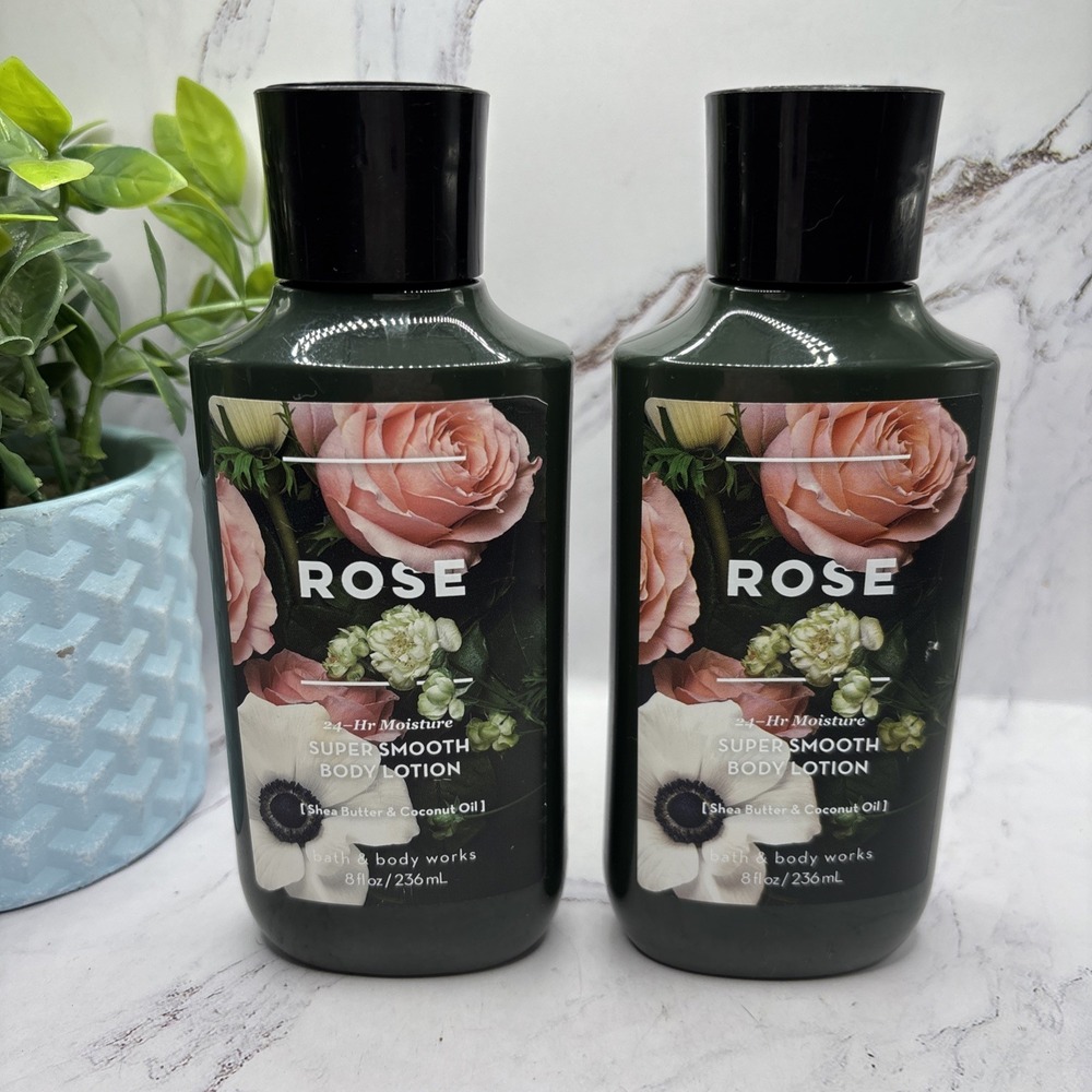 2 Bath & Body Works Rose Super Smooth Body Lotions 8oz Discontinued